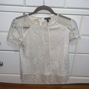 Express XS lace white blouse